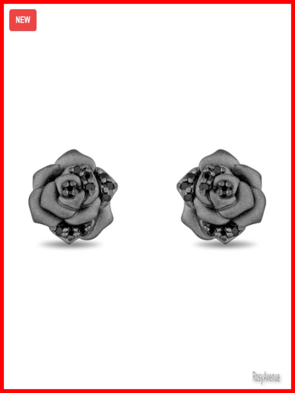 Enchanted Disney Fine Jewelry Maleficent Rose Stud Earrings Sterling Silver